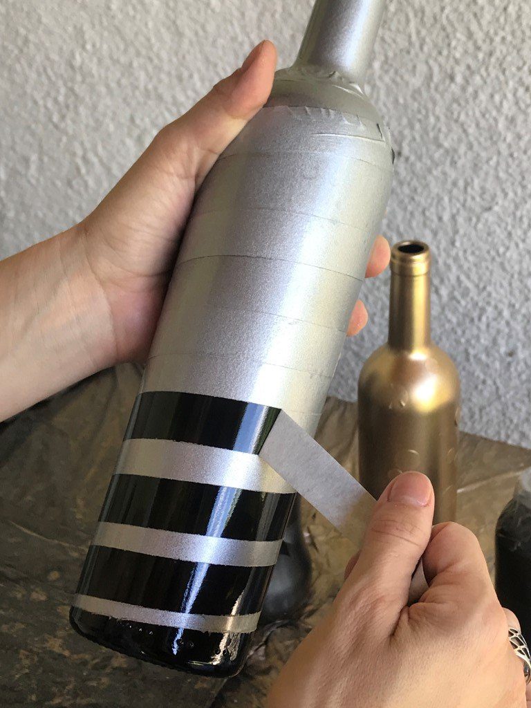 Como pintar garrafa de vidro utilizando spray - resultado