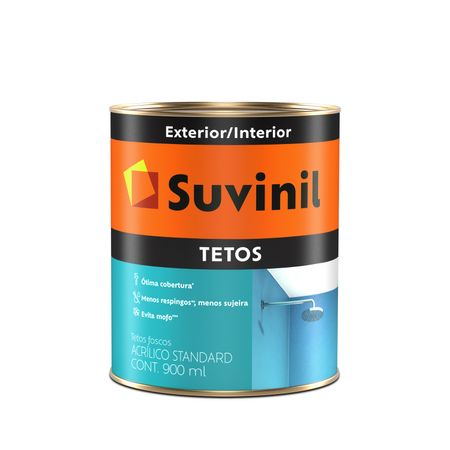 Tinta Acrílica Tetos Standard Fosco 900ml - Suvinil - Branco