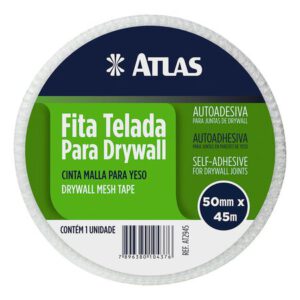 Fita Telada Para Reparos Drywall Gesso e Alvenaria 5x45cm - ATLAS - AT2945