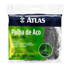 Palha de Aço Média (N°1) - ATLAS - PALHA DE ACO N1-M AT90/60 ATLAS
