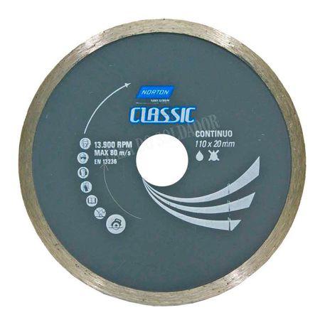 158361_2 Disco Diamantado Contínuo Norton 110X20mm - DISCO DIAM CONT PRO 110X20MM NORTON