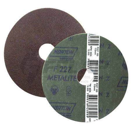 158371_2 Disco Fibra Metalite Norton F227 - 115 X 22 #100 - DISCO FIBRA F227 100 115 X 22 NORTON