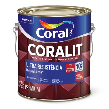 Esmalte Ultra Resistência Coralit Acetinado 3,6l - Coral