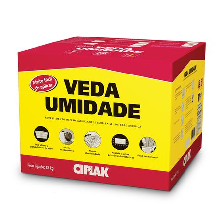 Veda Umidade Impermeabilizante 18kg - CIPLAK - Cinza