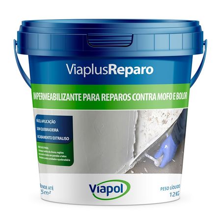 Impermeabilizante Viapol Viaplus Reparo 12kg - REVEST IMPERMEAB VIAPLUS REPARO 12KG VIAPOL#