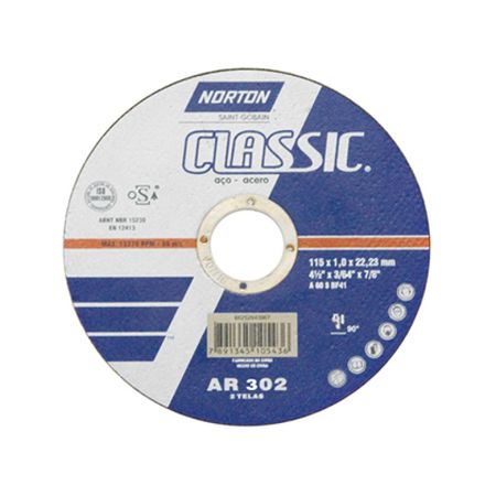 162437_2 Disco de Corte para Aço Norton AR 302 4.1/2" - DISCO CORTE AR 302 45 NORTON#