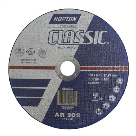 Disco de Corte para Aço Norton AR 302 7" - DISCO CORTE AR 302 7 T41 NORTON**