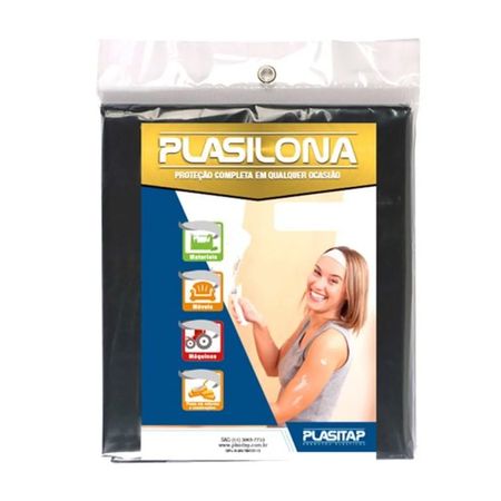 Lona Plástica Plasilona Plasitap 5 x 4m Preta