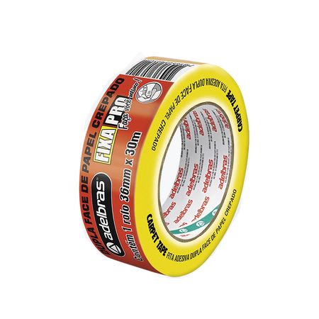 Fita Dupla Face Carpet Tape 36mm x 30m  - ADELBRAS - Amarela
