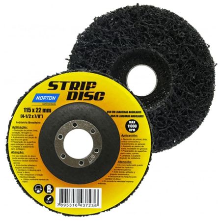 Disco de limpeza Strip Disc Norton Preto 115x22mm - DISCO LIMPEZA STRIP PTO 115X22MM NORTON#