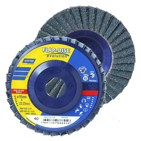 Disco de lixa Flap Disc Evolution Norton R822 115x22mm - FLAP DISC P120 115X22 R822 EVO NORTON