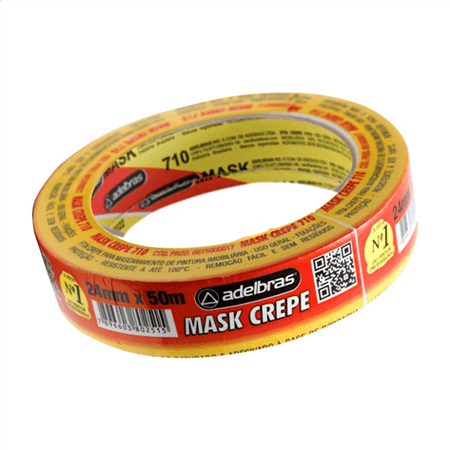Fita Crepe Mask 710 24mm x 50m - ADELBRAS - Amarela