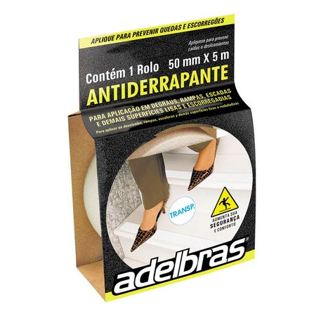 Fita Adesiva Antiderrapante 915 Transparente - ADELBRAS