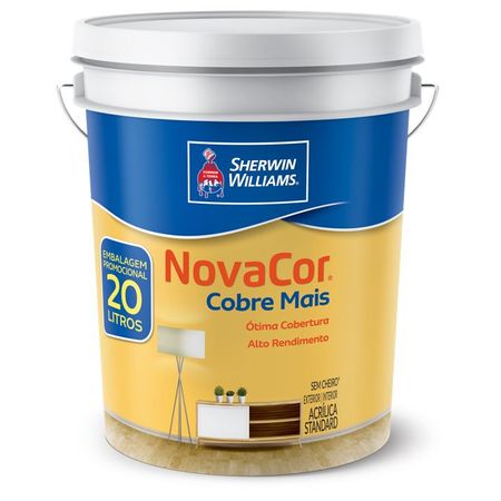 Tinta Acrílica Novacor Cobre Mais Standard Fosco 20l - Sherwin-Williams - Branco