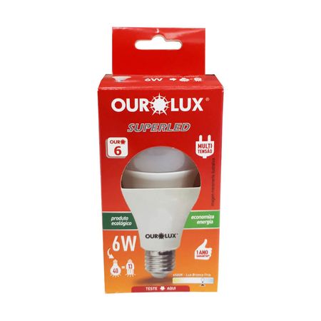 Lâmpada Superled Bulbo 6W - OUROLUX - Branca