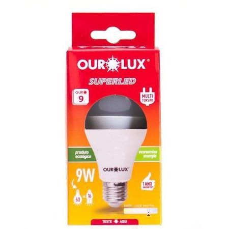 Lâmpada Superled Bulbo 9W - OUROLUX