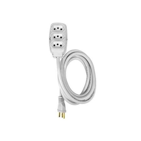 Extensão 3Vias 20A Cabo PP 250V Branca- ILUMI - 5M