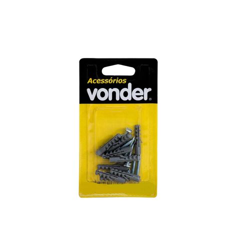 Parafuso Autoatarraxante Vonder 3,9 mm x 25 mm com bucha 6 mm - PARAFUSO AAT 3,9X25 PAN/FENDA C/ BUCHA C/10 VOND**