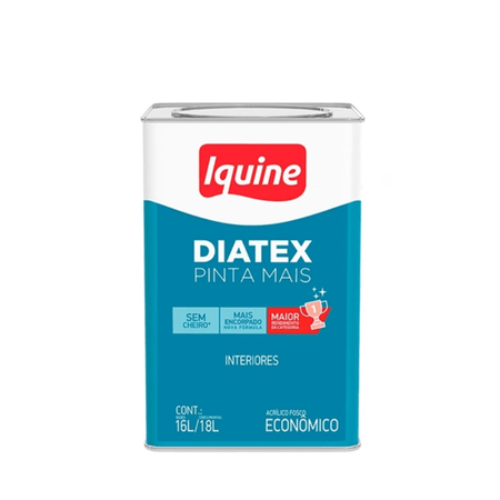168755_2 Tinta Acrílica Diatex Econômica Fosco 18l Iquine - Branco