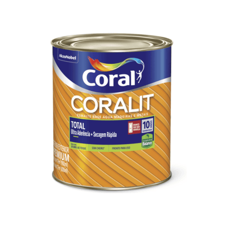 Esmalte Brilhante Coralit Total 900ml - Coral - Branco