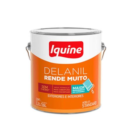 169144_2 Tinta Acrílica Delanil Rende Muito Standard Fosco 3,6l - Iquine - Branco