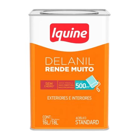 169145_2 Tinta Acrílica Delanil Rende Muito Standard Fosco 18l - Iquine - Branco