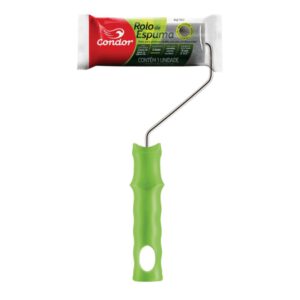 Rolo de Espuma Poliester para Pintura com Suporte 9cm - CONDOR - Cinza