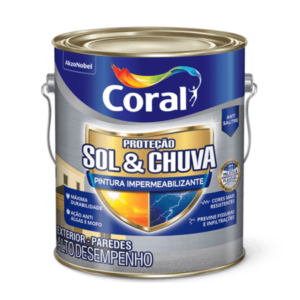 Tinta Proteção Sol & Chuva Pintura Impermeabilizante 3,6l - Coral - Branco