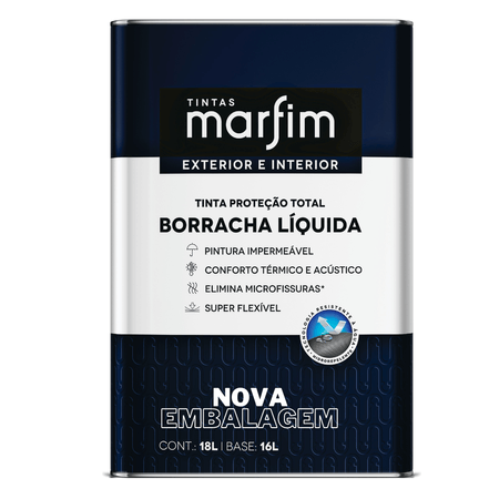 169603_2 Tinta Acrílica Fachada Borracha Líquida 18L - Tintas Marfim - Branco - 18L