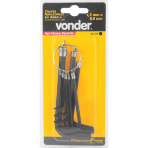 Kit Chave Allen 1,5 a 8mm Argola 954 8 peças - VONDER - 8 Peças - 954