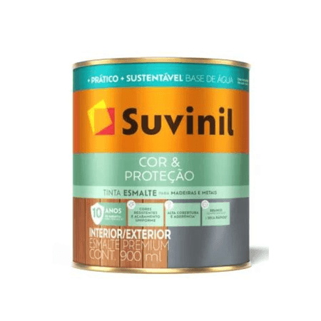 169783_2 Esmalte Base Água Cor & Proteção Acetinado 900ml - Suvinil - Branco