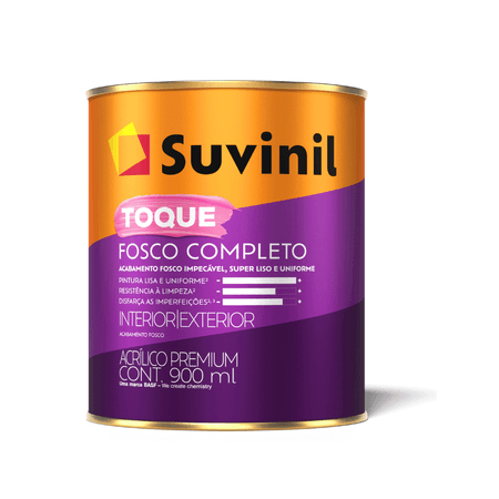 Tinta Acrílica Premium Toque Fosco Completo 900ml - Suvinil - Branco Neve
