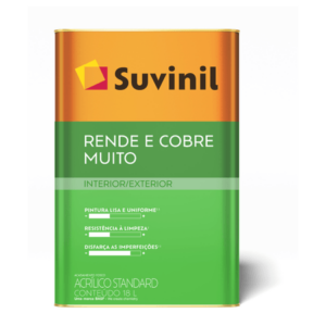 Tinta Acrílica Standard Rende e Cobre Muito Fosco 18l Suvinil
