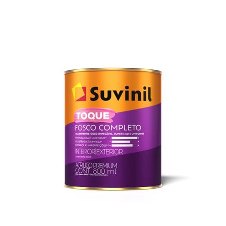 Tinta Toque Fosco Completo 800ml - Suvinil - BASE C2 ACR PR FOS 800ML TOQUE FOS COMPLETO SUVIN