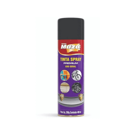 Spray Semibrilho 250g - Tintas Maza - Preto