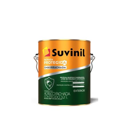 Tinta Emborrachada Fachada Protegida 3,2 Litros - Suvinil - BASE A2 ACR PR FOS 3,2L FACH PROT EMB SUVINIL