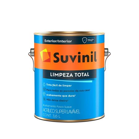 Tinta Limpeza Total 3,2 Litros - Suvinil - BASE B2 ACR PR FOS 3,2L LIMPEZA TOTAL SUVINIL**