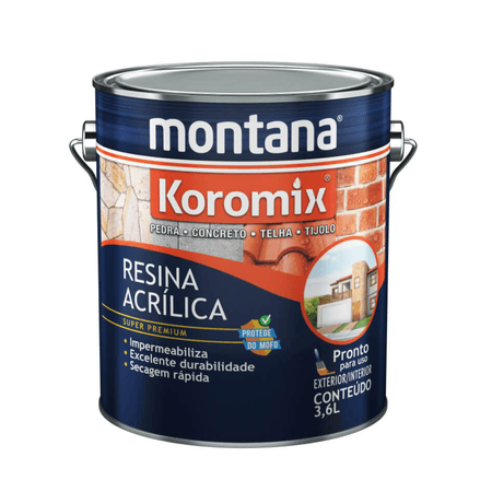 Resina Acrílica Base Solvente Koromix Brilhante 3,6l - Montana - Incolor