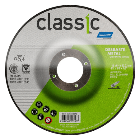 170816_2 Disco Desbaste BDA600 T27 115X6,4X22,23mm - Norton
