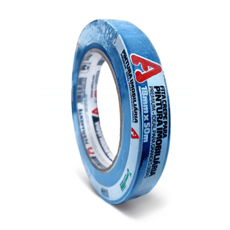 Fita Crepe Azul Pintura Imobiliária 527 18mm X 50m  - Adere