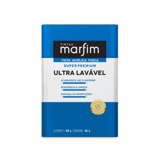 Tinta Acrílica Super Premium Fosco Ultra Lavável 18L - Tintas Marfim