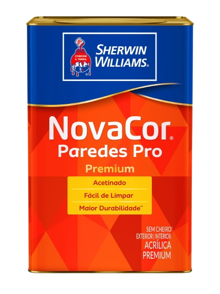 Tinta Acrílica Premium Novacor Paredes PRO Acetinado Base XY 16L - Sherwin-Williams Tinta Acrílica Premium Novacor Paredes PRO Acetinado Base XY 16L - Sherwin-Williams