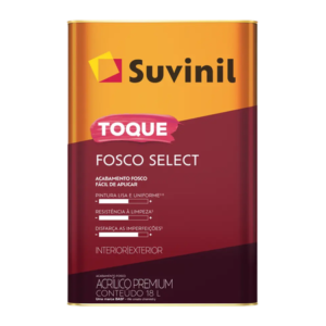 Tinta Acrílica Premium Toque Fosco Select 18L Suvinil Lata de 18 litros da Tinta Acrílica Premium Toque Fosco Select da Suvinil