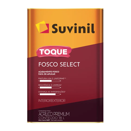 Lata de 18 litros da Tinta Acrílica Premium Toque Fosco Select da Suvinil
